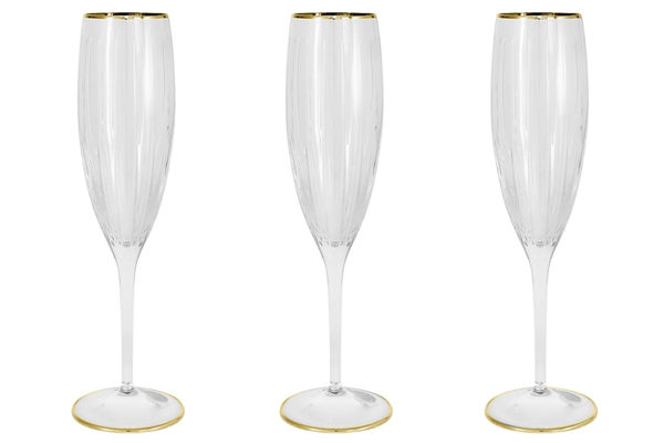 Набор бокалов для шампанского Пиза золото