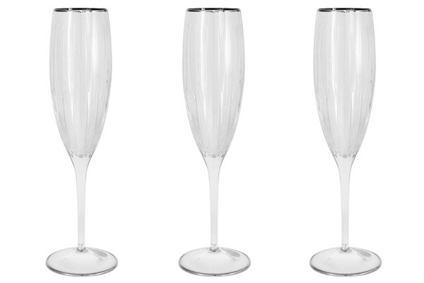 Набор бокалов для шампанского Пиза серебро