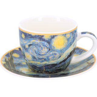 Чашка с блюдцем Звёздная ночь (В. Ван Гог)