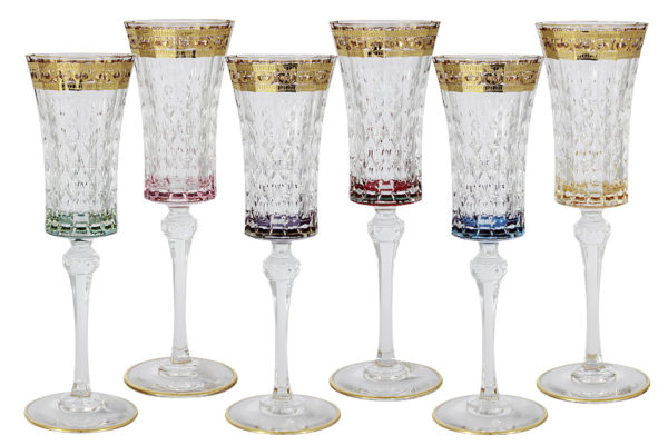 Набор бокалов для шампанского Цветная Флоренция